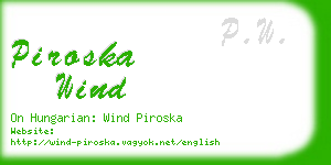 piroska wind business card